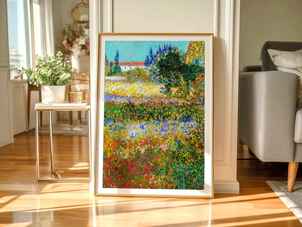 Vincent Van Gogh Flowering Garden Print – Famous Painting Wall Art