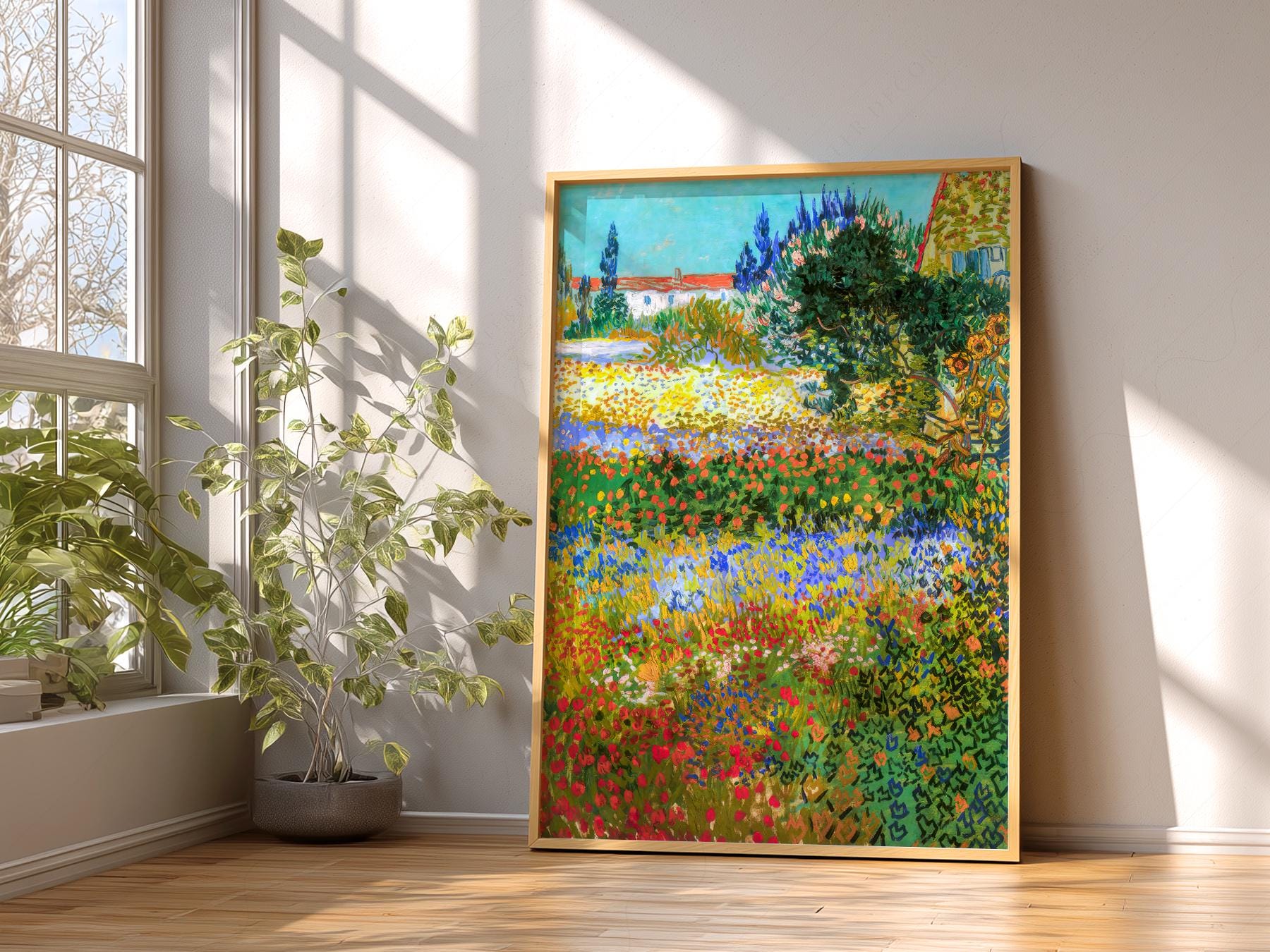Vincent Van Gogh Flowering Garden Print – Famous Painting Wall Art