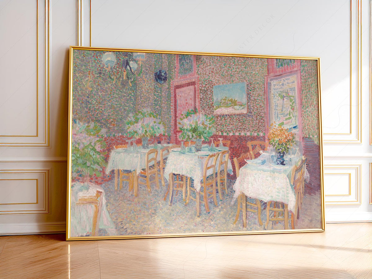 Van Gogh Interior of a Restaurant Print – Vintage Café Wall Art Poster