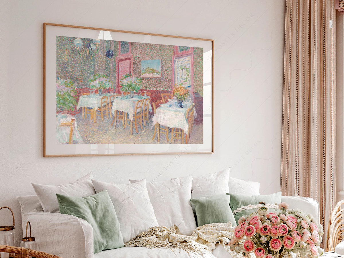 Van Gogh Interior of a Restaurant Print – Vintage Café Wall Art Poster