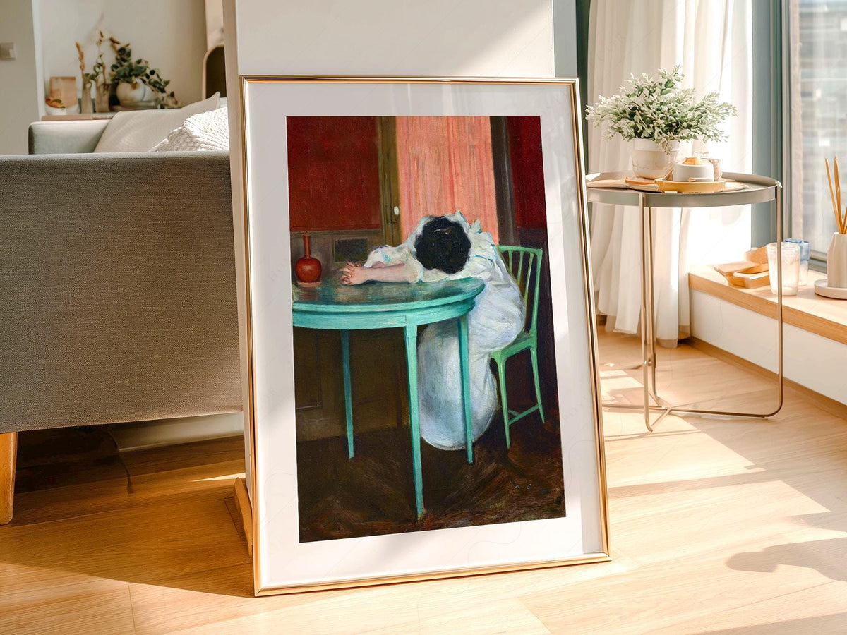 Ramon Casas, Tired Art Print – Moody Vintage Portrait Wall Decor