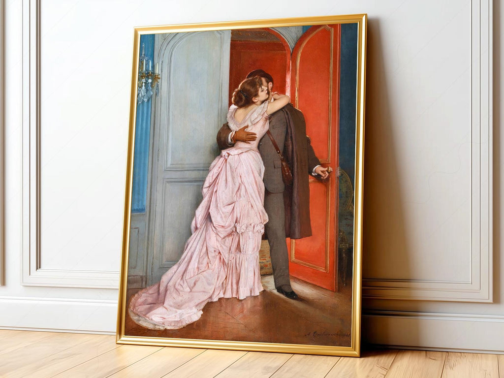 Auguste Toulmouche The Kiss Art Print – Romantic Victorian Wall Art Poster
