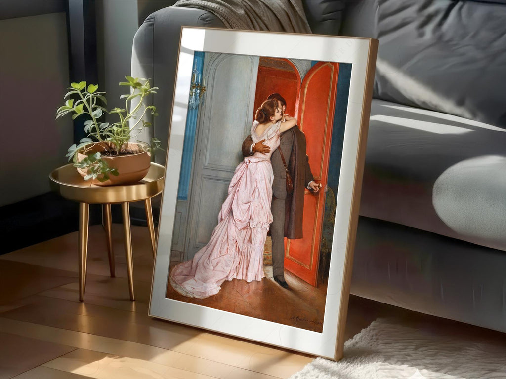 Auguste Toulmouche The Kiss Art Print – Romantic Victorian Wall Art Poster