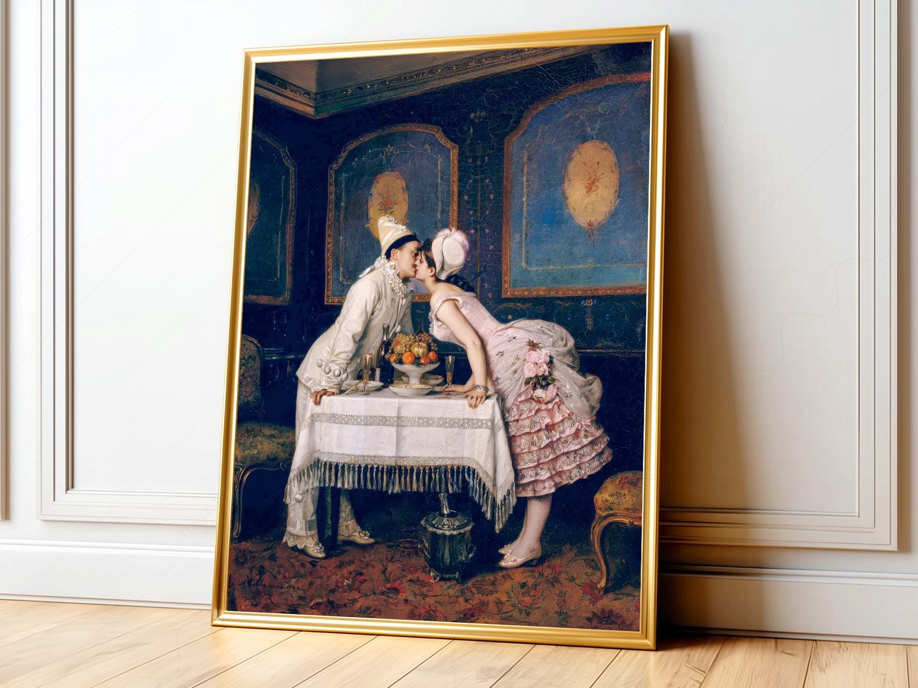 Auguste Toulmouche The Kiss – Romantic Victorian Wall Decor