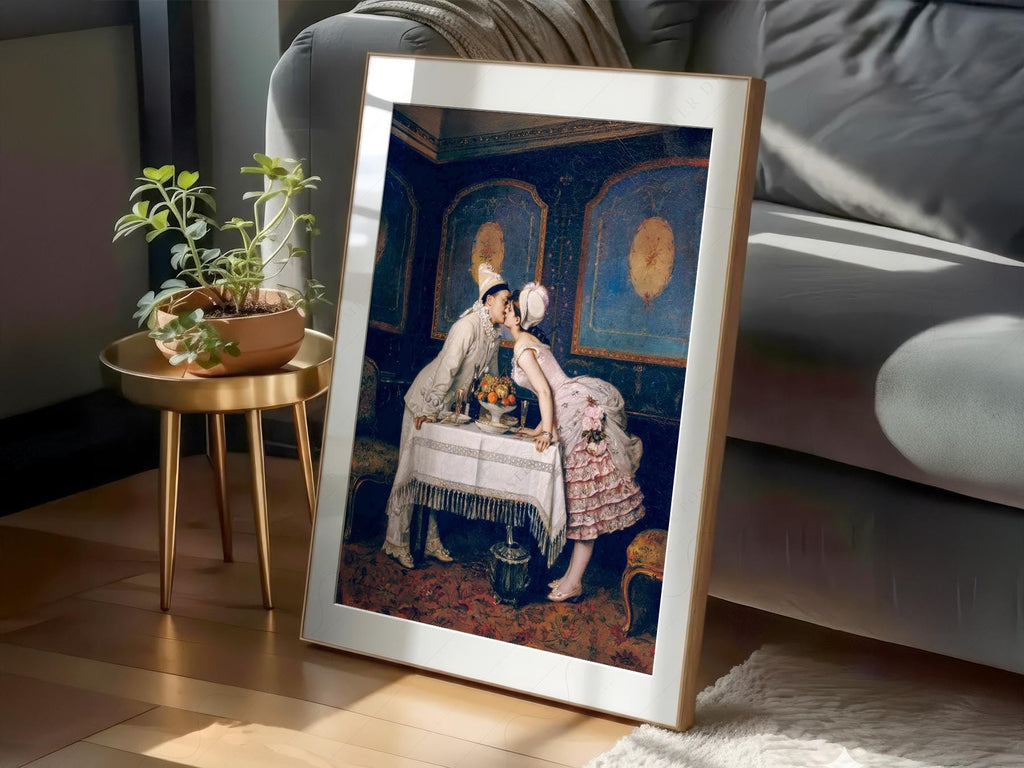 Auguste Toulmouche The Kiss – Romantic Victorian Wall Decor