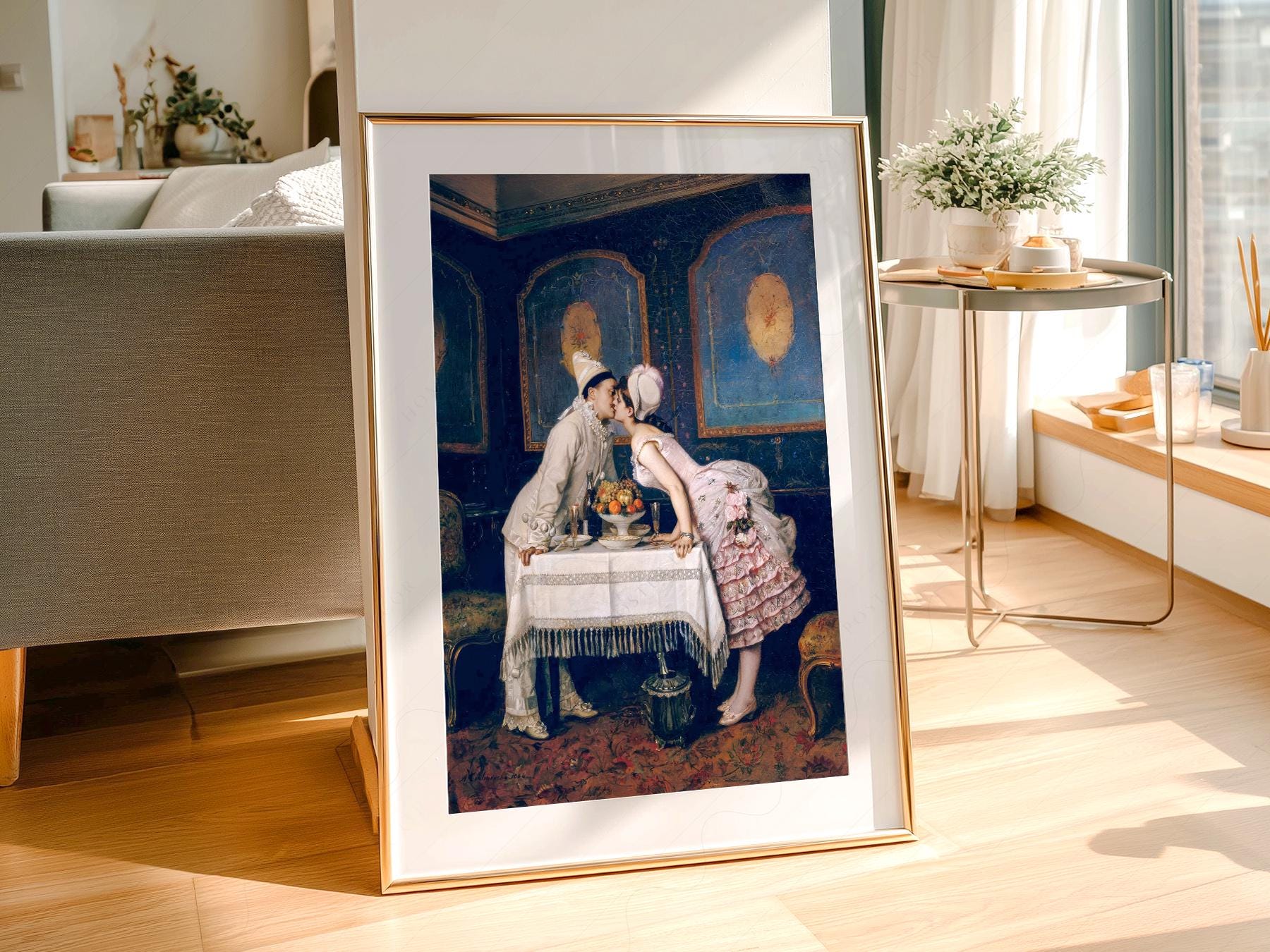 Auguste Toulmouche The Kiss – Romantic Victorian Wall Decor