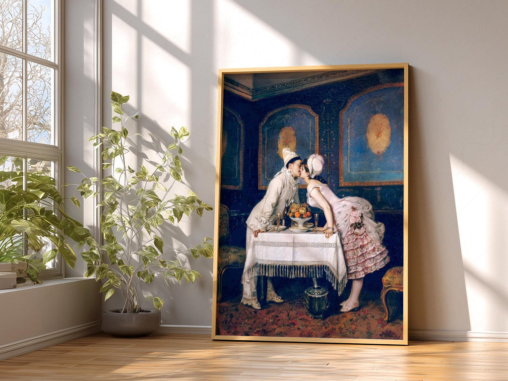 Auguste Toulmouche The Kiss – Romantic Victorian Wall Decor