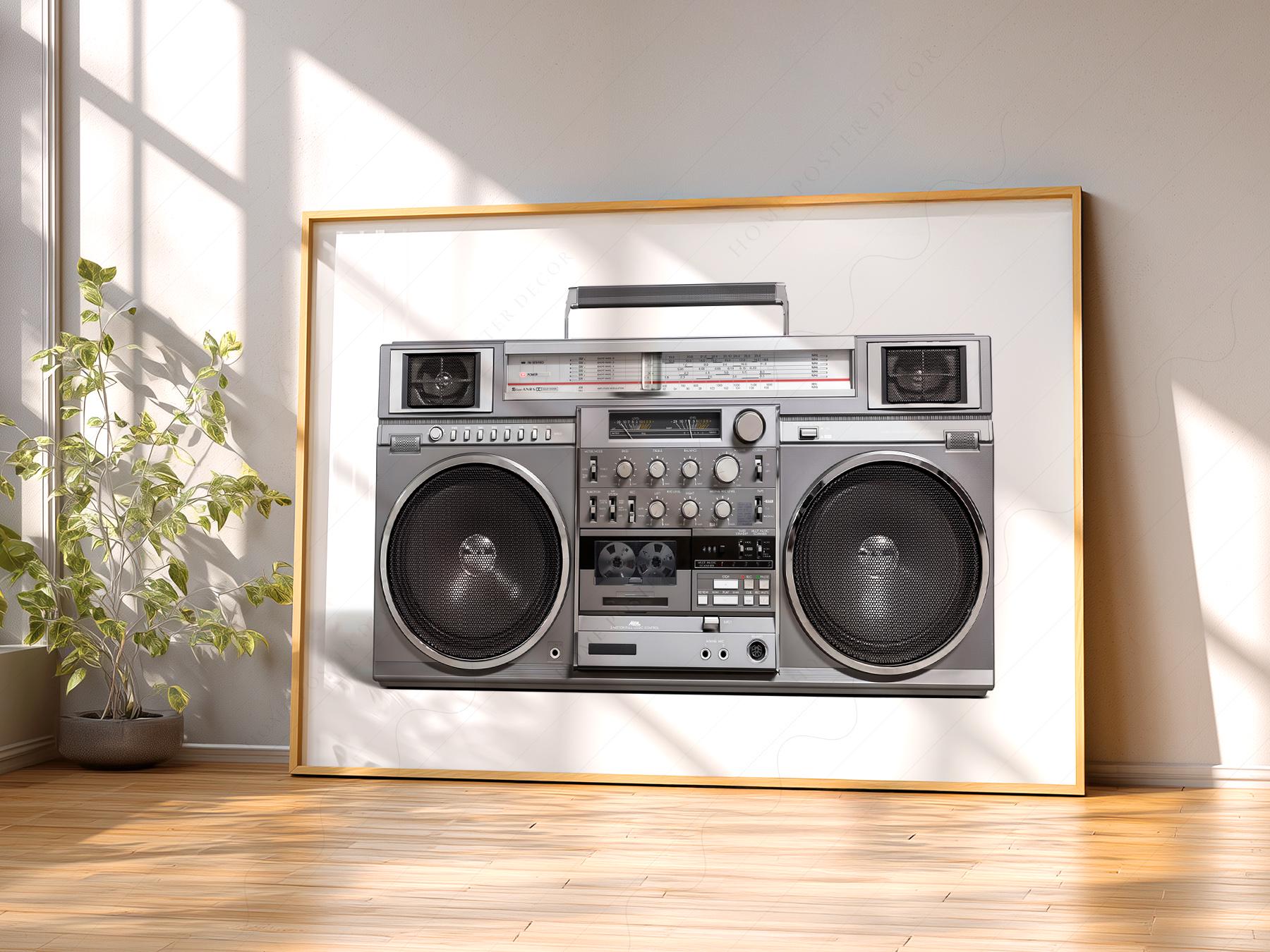RC M90 Boombox Art Print – 80s Hip Hop Retro Music Wall Decor