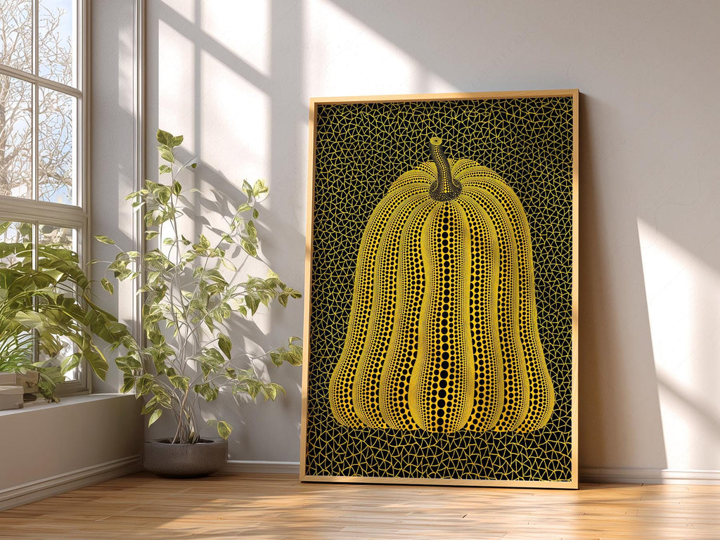 Yayoi Kusama Pumpkin Print – Dots and Nets Japanese Contemporary Art Poster