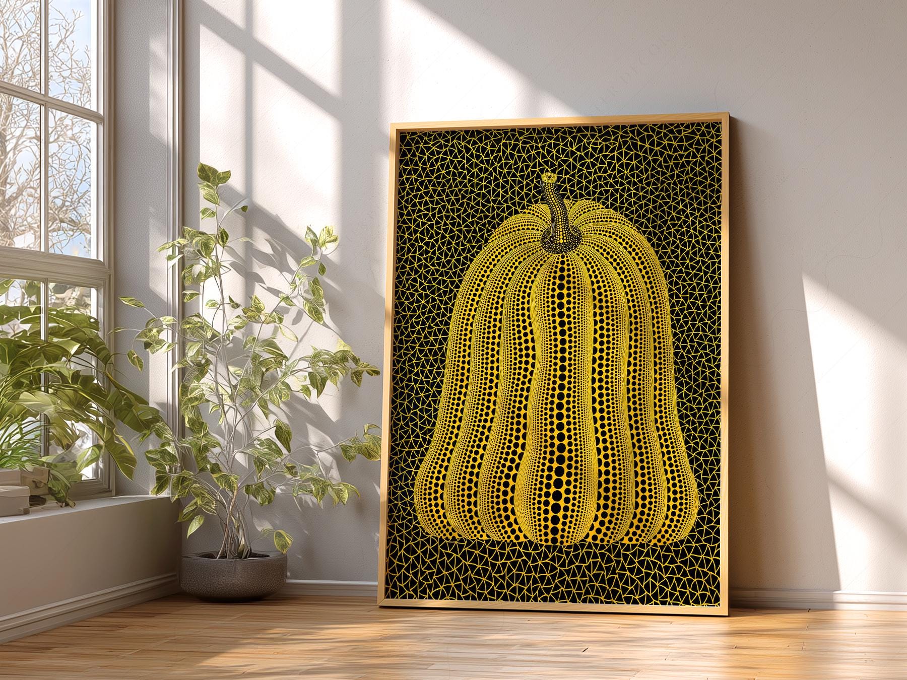 Yayoi Kusama Pumpkin Print – Dots and Nets Japanese Contemporary Art Poster