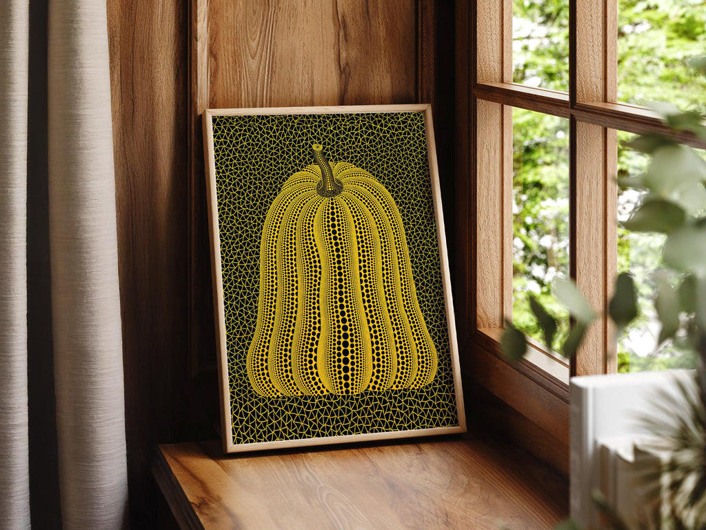 Yayoi Kusama Pumpkin Print – Dots and Nets Japanese Contemporary Art Poster