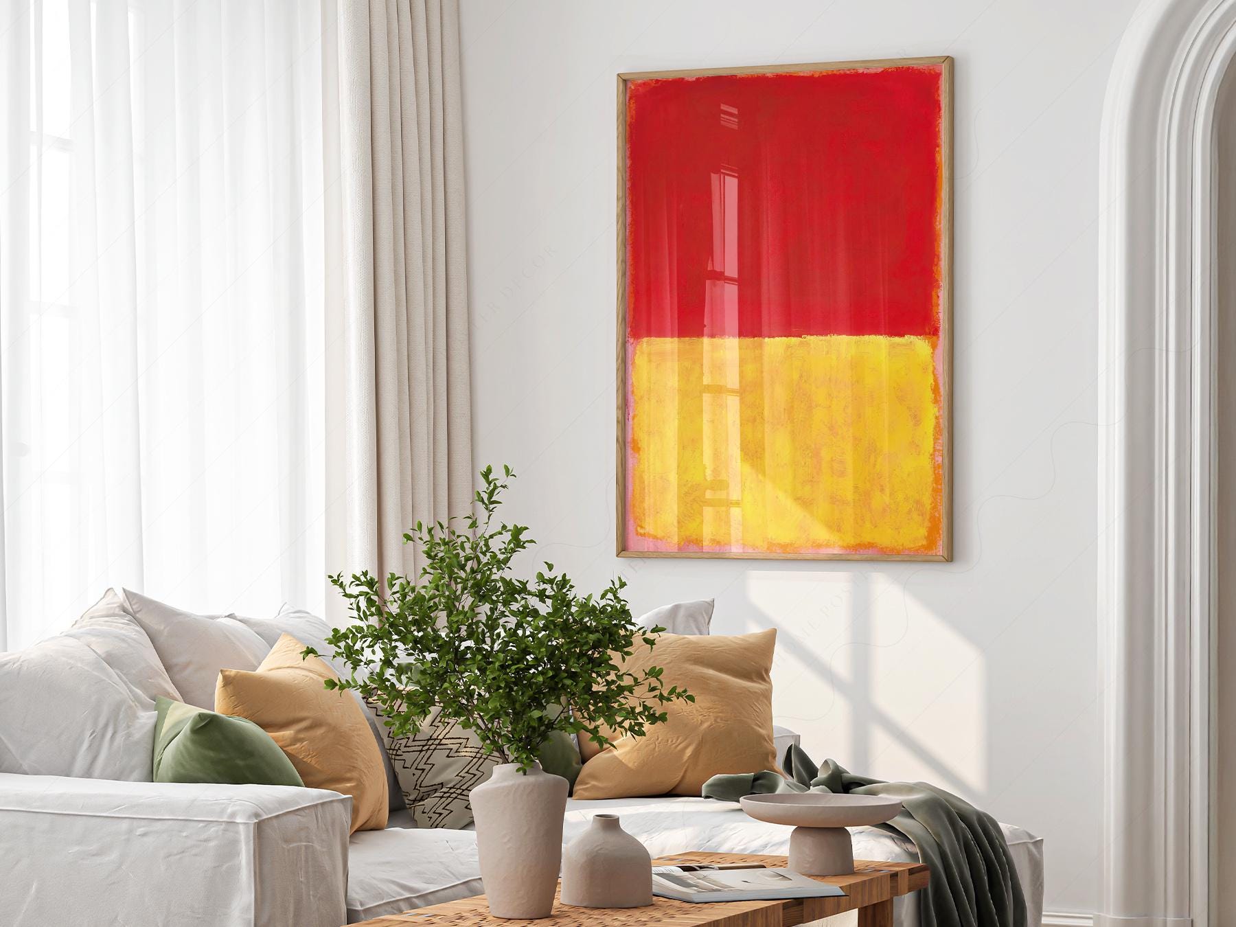 Mark Rothko Red and Yellow Abstract Art Print – Modern Wall Decor