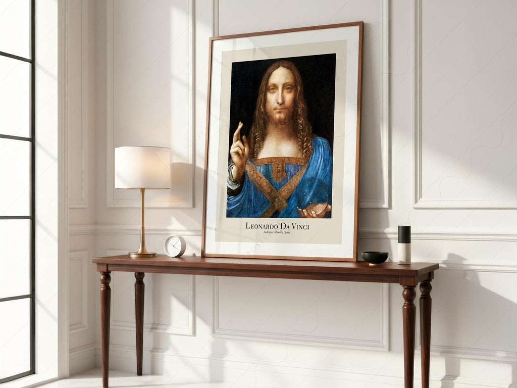 Leonardo da Vinci Salvator Mundi Art Print – Renaissance Wall Art Poster