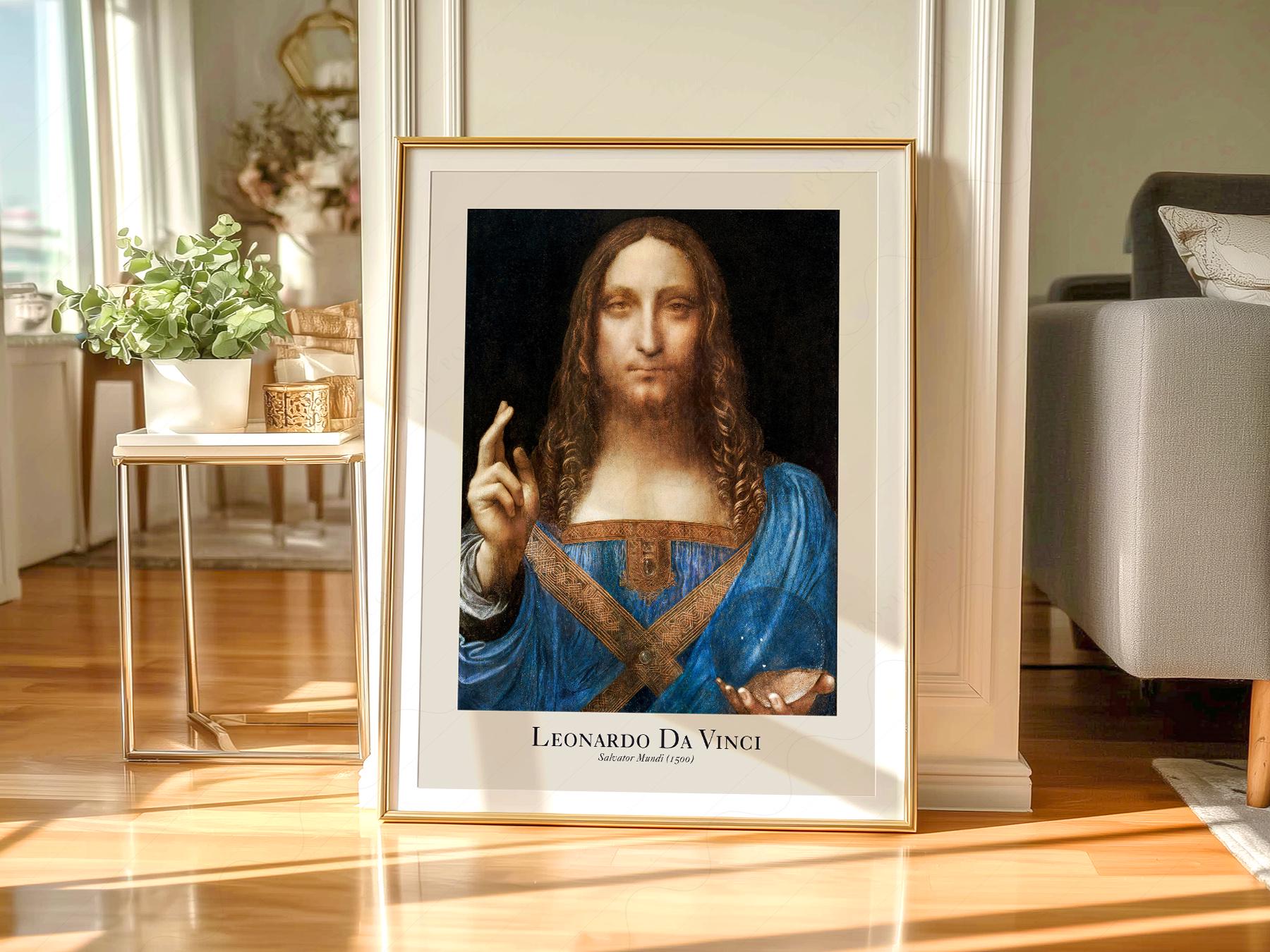 Leonardo da Vinci Salvator Mundi Art Print – Renaissance Wall Art Poster