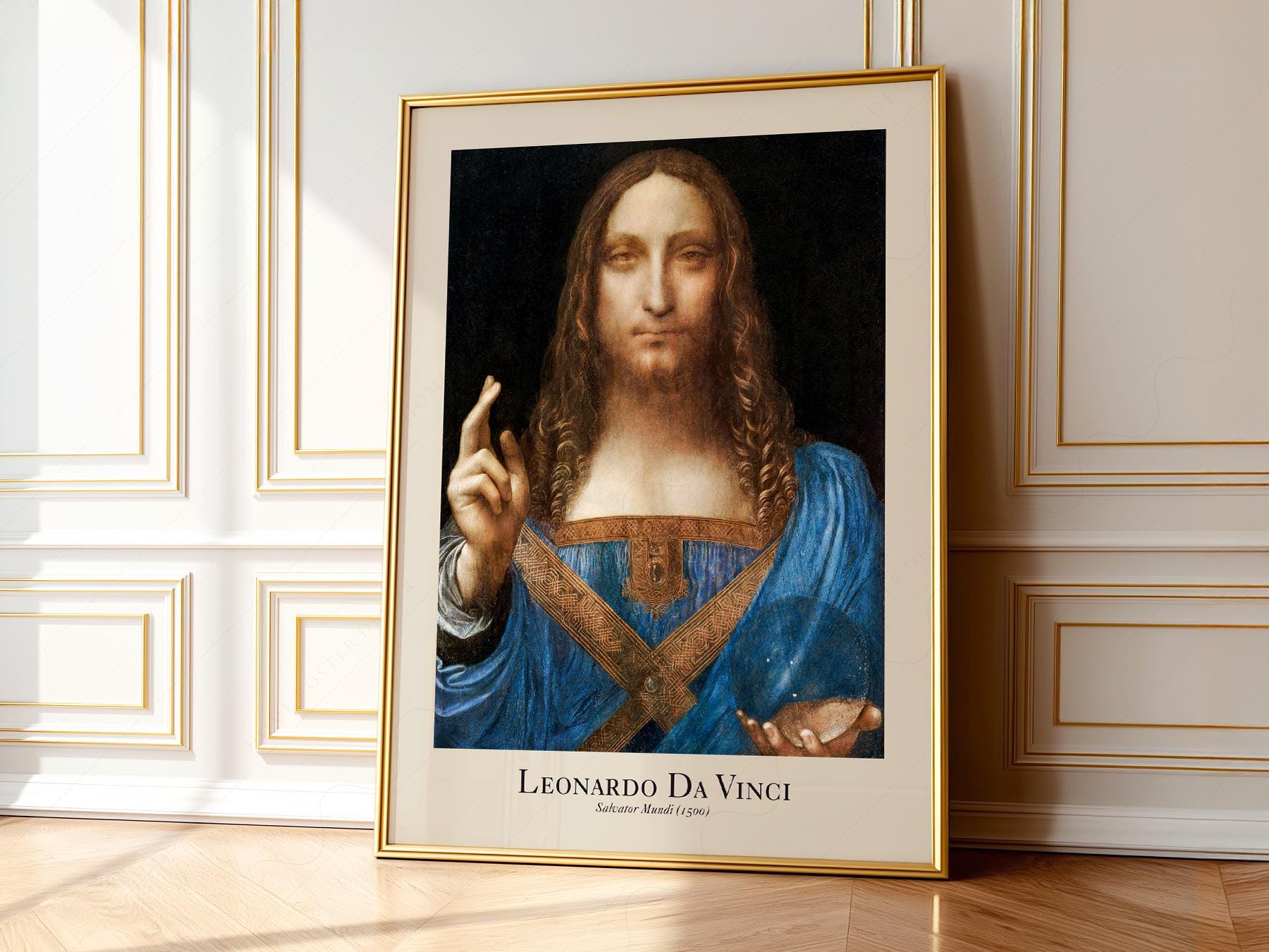 Leonardo da Vinci Salvator Mundi Art Print – Renaissance Wall Art Poster