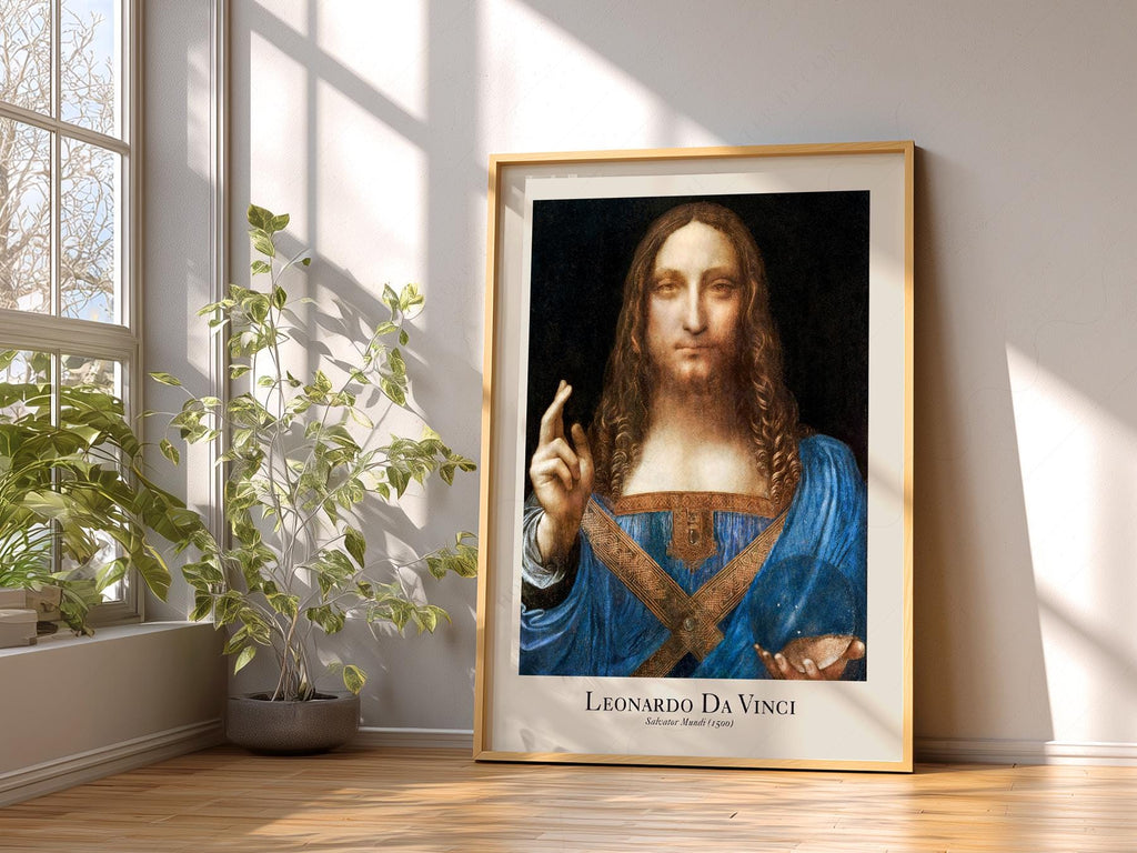 Leonardo da Vinci Salvator Mundi Art Print – Renaissance Wall Art Poster