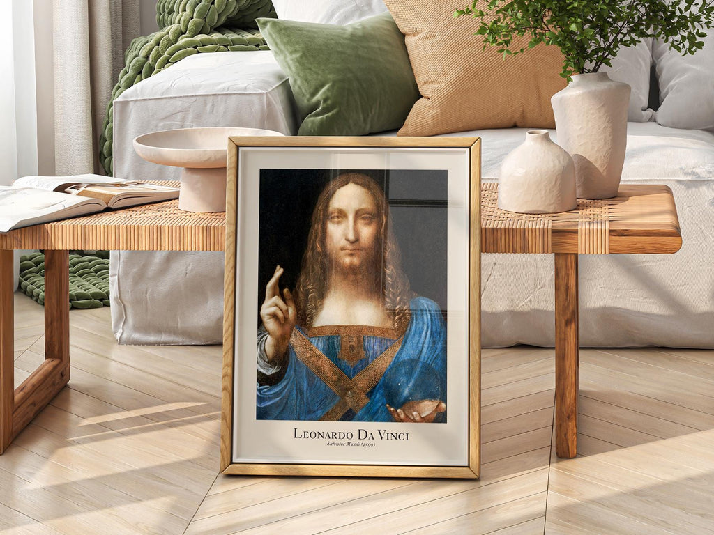 Leonardo da Vinci Salvator Mundi Art Print – Renaissance Wall Art Poster