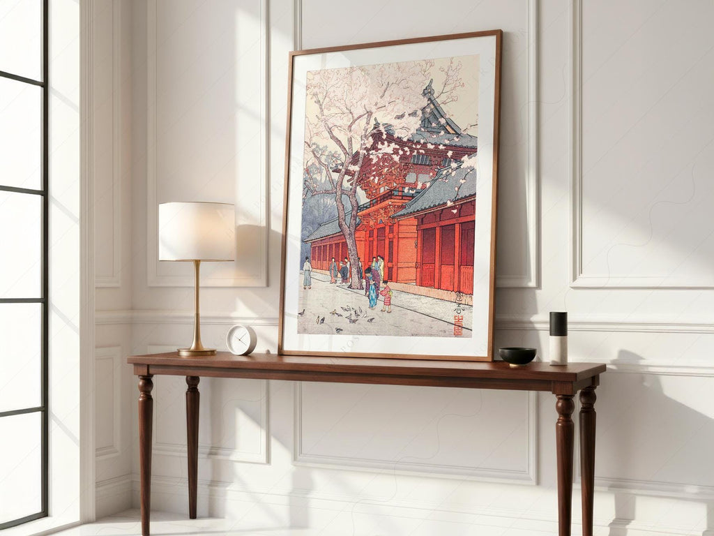 Hiroaki Takahashi Cherry Blossom Temple Print – Japanese Wall Art