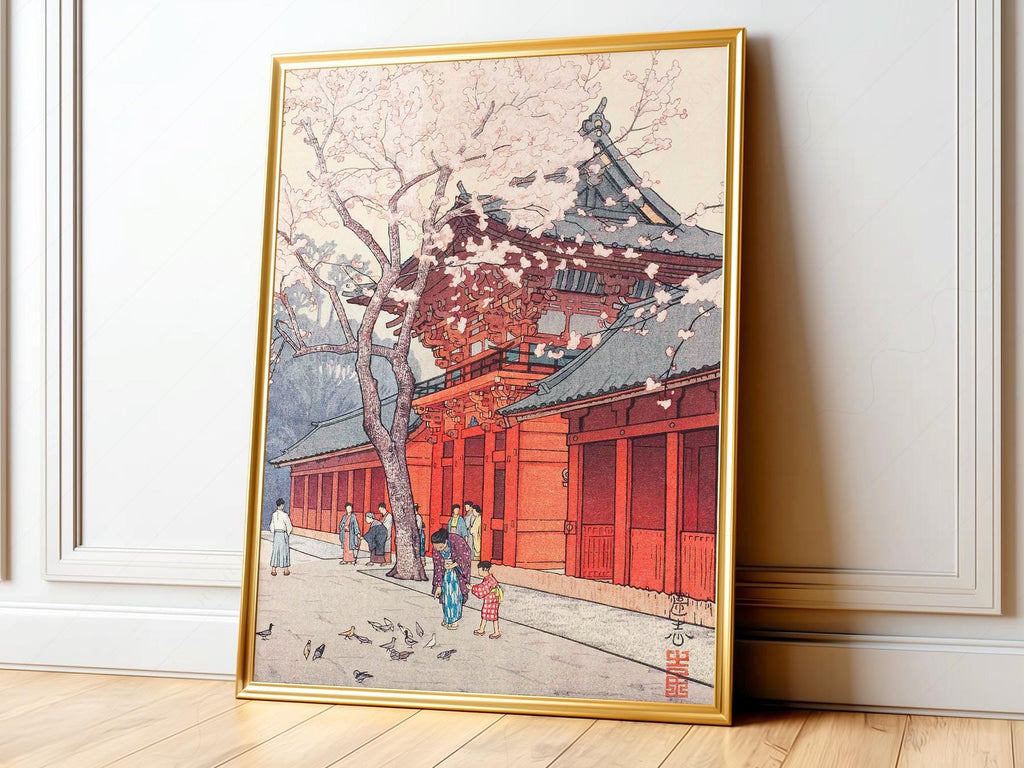 Hiroaki Takahashi Cherry Blossom Temple Print – Japanese Wall Art