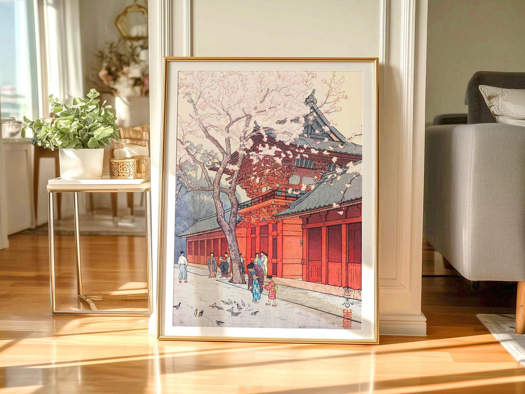 Hiroaki Takahashi Cherry Blossom Temple Print – Japanese Wall Art