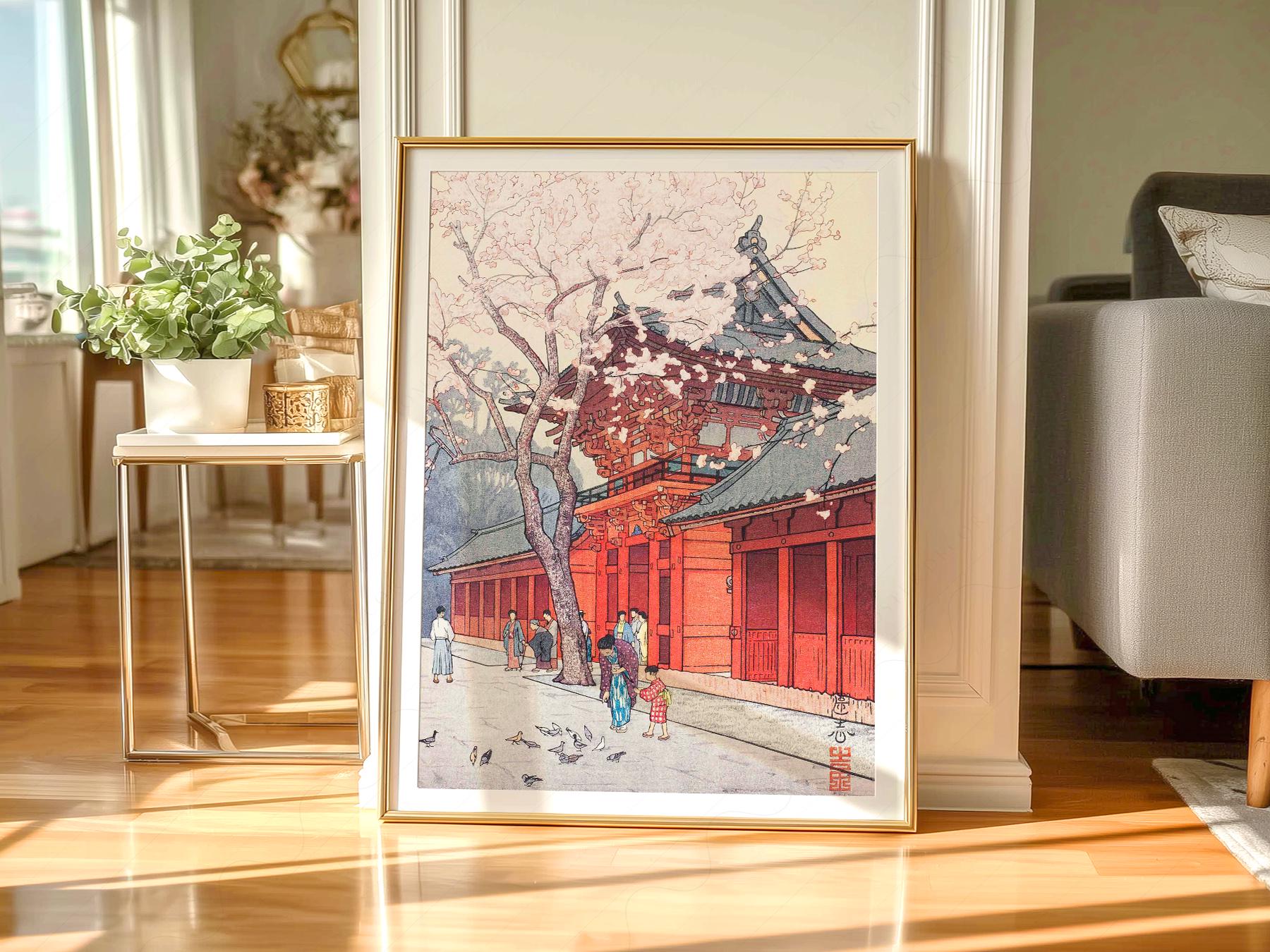 Hiroaki Takahashi Cherry Blossom Temple Print – Japanese Wall Art