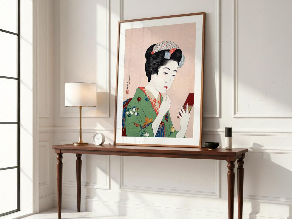 Goyo Hashiguchi Woman Applying Lipstick Print – Japanese Ukiyo-e Wall Art