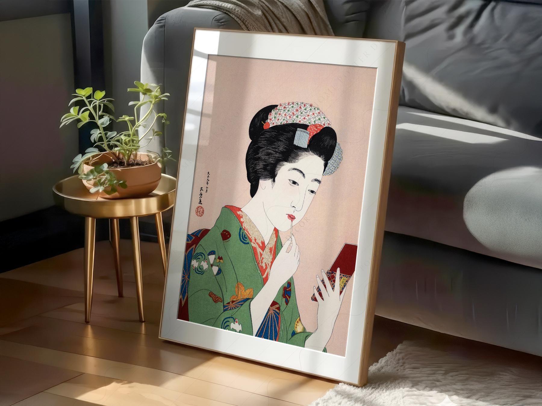 Goyo Hashiguchi Woman Applying Lipstick Print – Japanese Ukiyo-e Wall Art