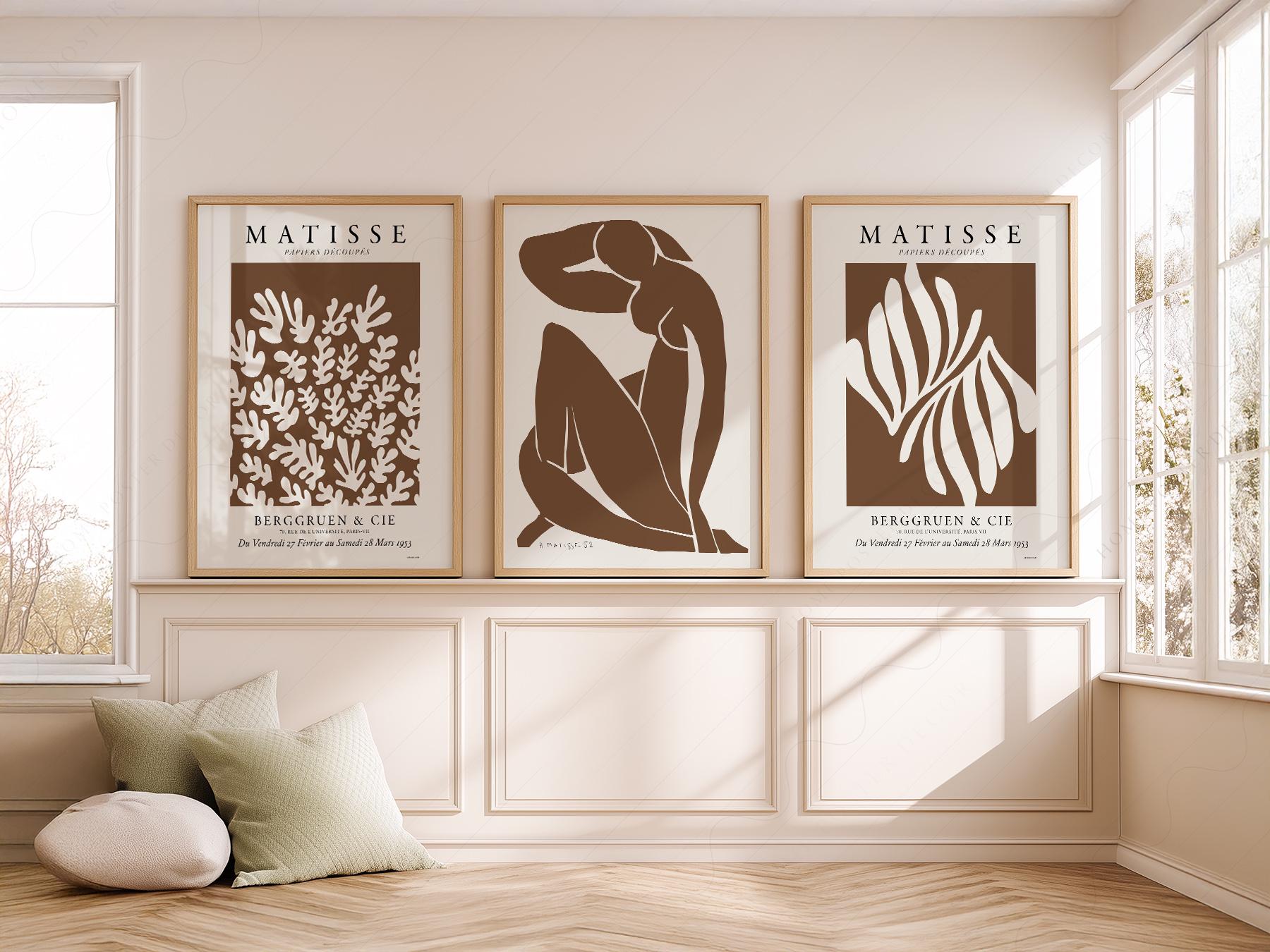 Henri Matisse Set of 3 Art Prints – Neutral Cut-Out Gallery Wall Decor