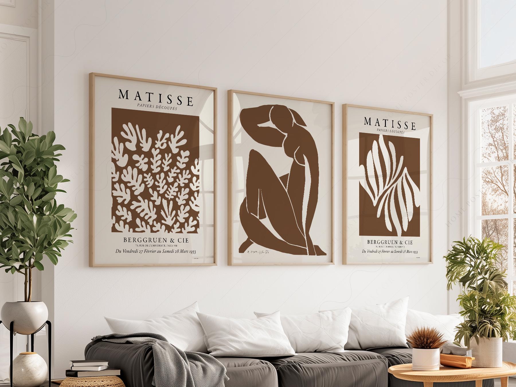 Henri Matisse Set of 3 Art Prints – Neutral Cut-Out Gallery Wall Decor