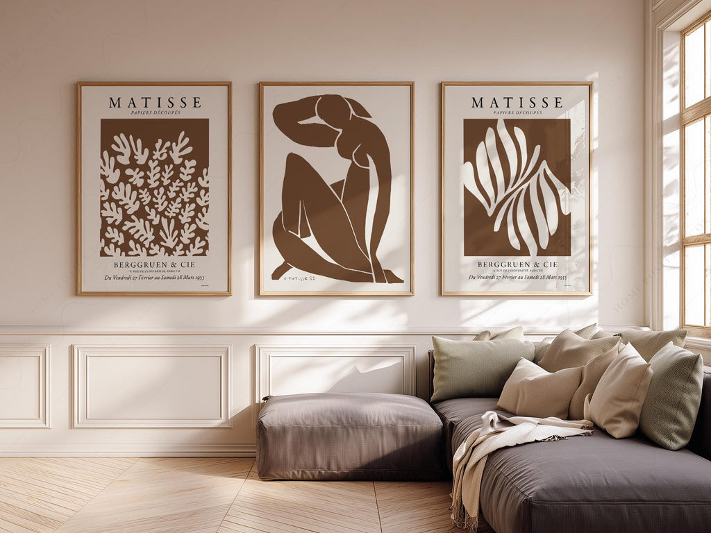 Henri Matisse Set of 3 Art Prints – Neutral Cut-Out Gallery Wall Decor