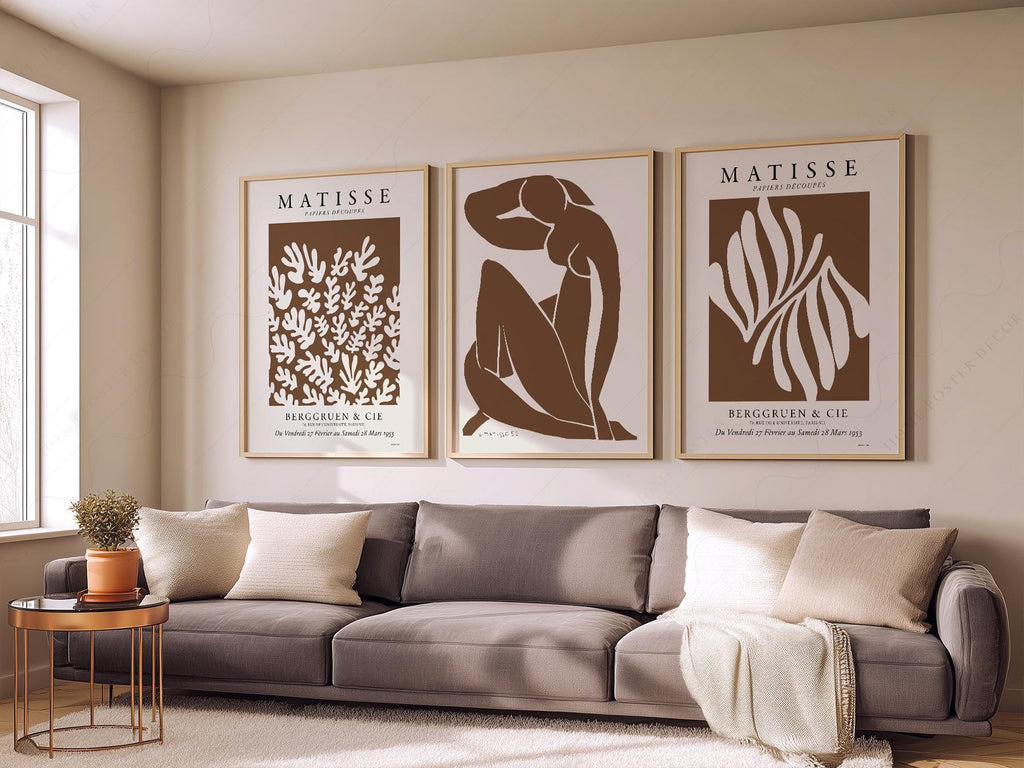 Henri Matisse Set of 3 Art Prints – Neutral Cut-Out Gallery Wall Decor