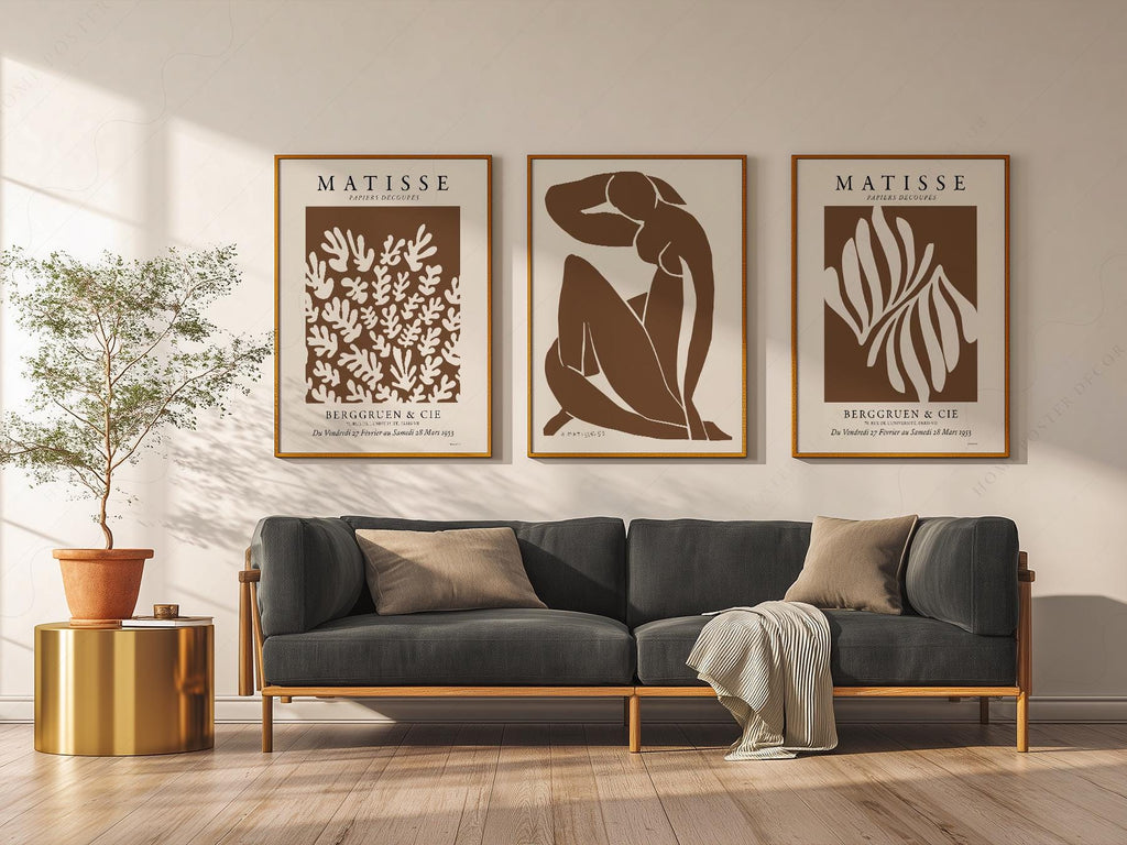 Henri Matisse Set of 3 Art Prints – Neutral Cut-Out Gallery Wall Decor