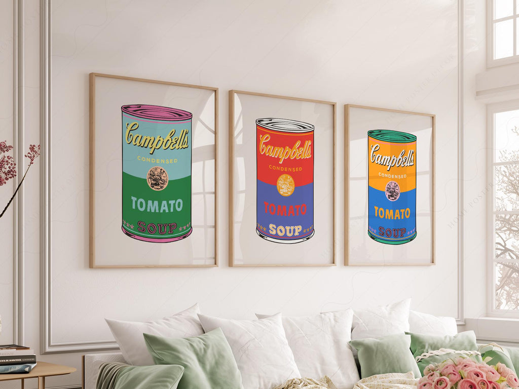 Andy Warhol Campbell's Soup Cans Print Set – Pop Art Kitchen Wall Decor