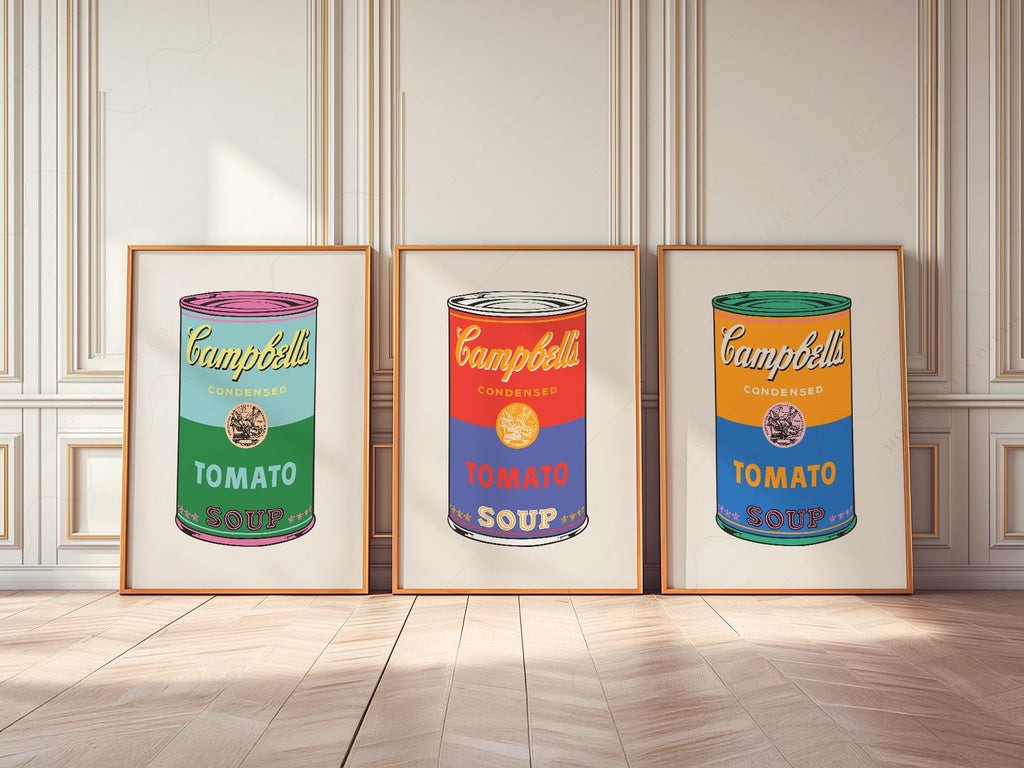 Andy Warhol Campbell's Soup Cans Print Set – Pop Art Kitchen Wall Decor