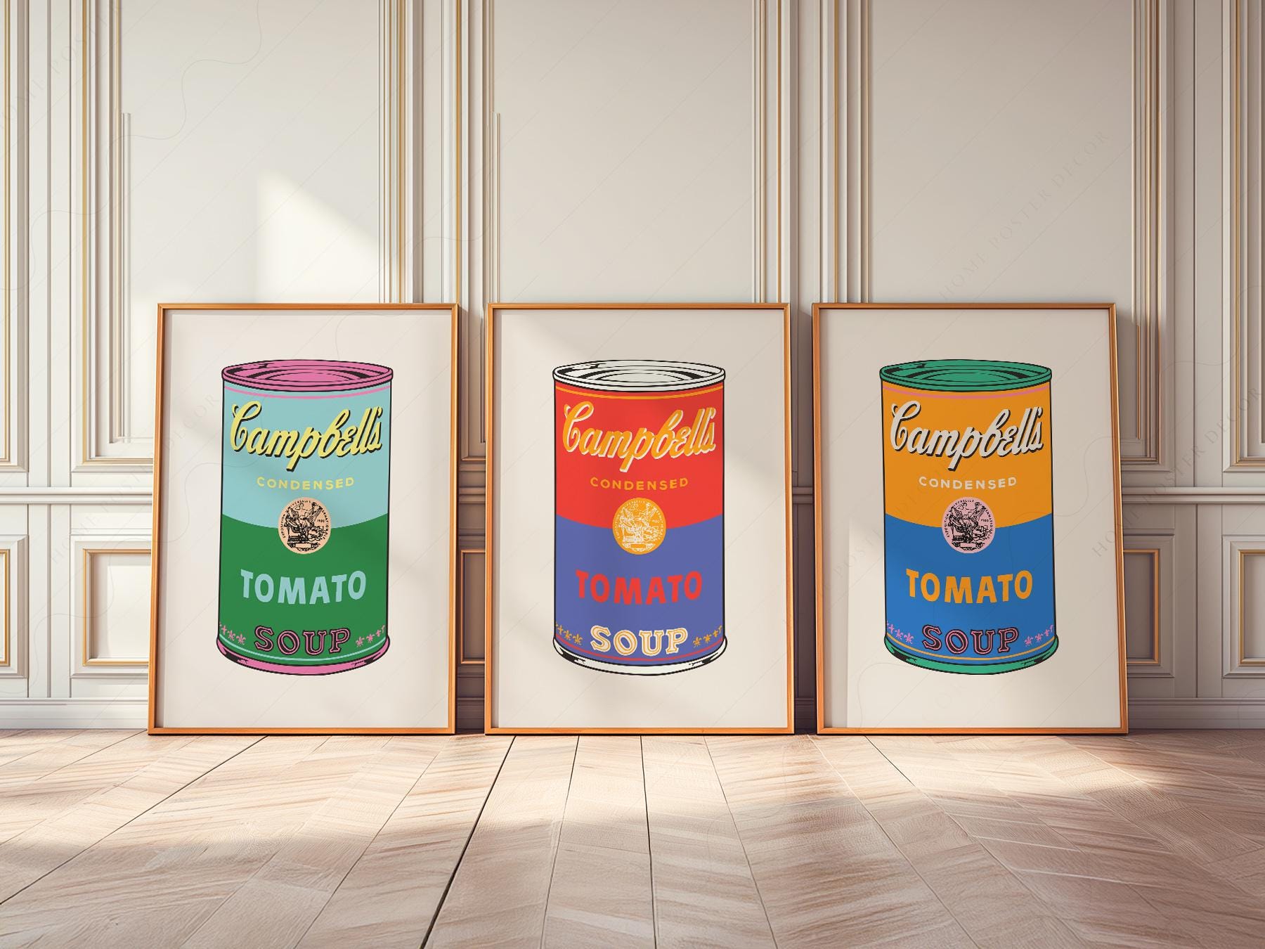 Andy Warhol Campbell's Soup Cans Print Set – Pop Art Kitchen Wall Decor