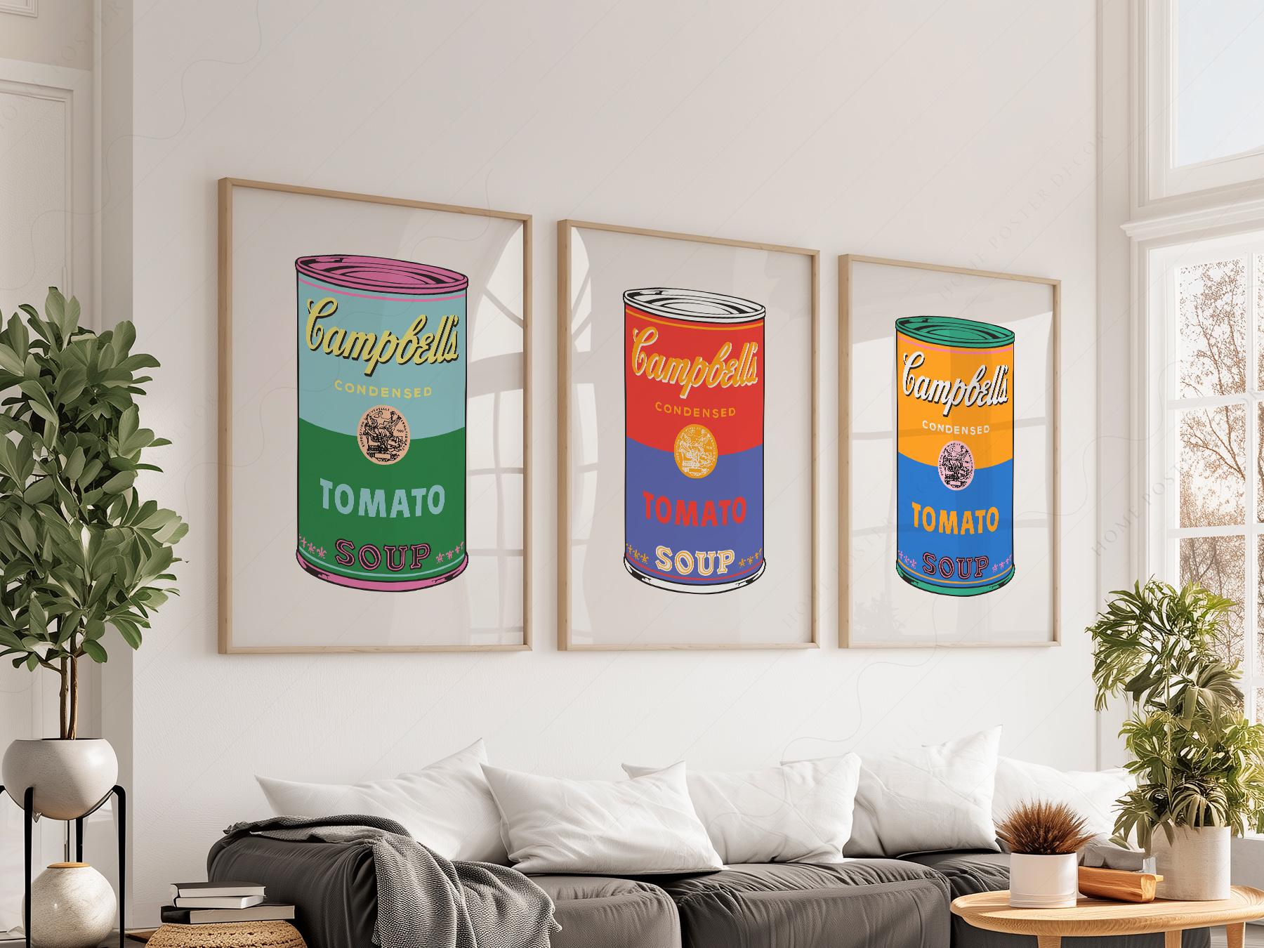 Andy Warhol Campbell's Soup Cans Print Set – Pop Art Kitchen Wall Decor
