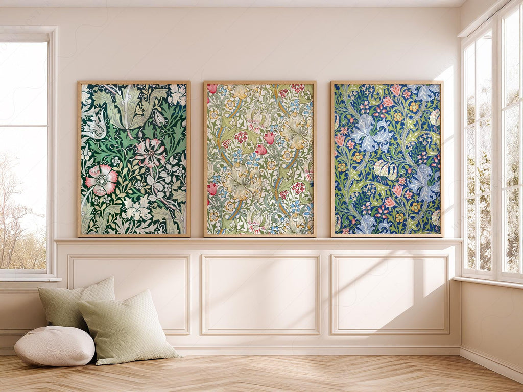 William Morris Print Set of 3 – Botanical Gallery Wall Art Posters