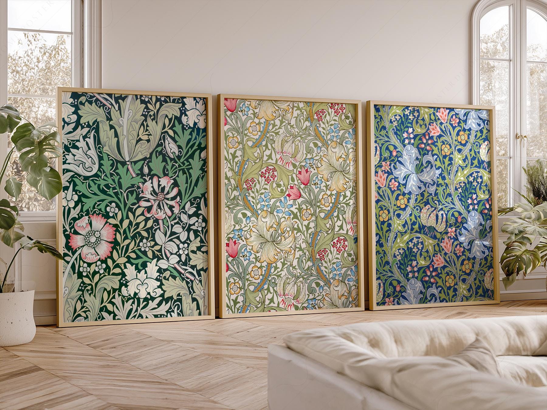 William Morris Print Set of 3 – Botanical Gallery Wall Art Posters