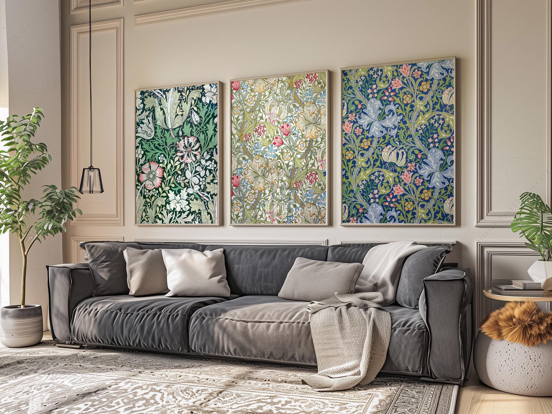 William Morris Print Set of 3 – Botanical Gallery Wall Art Posters