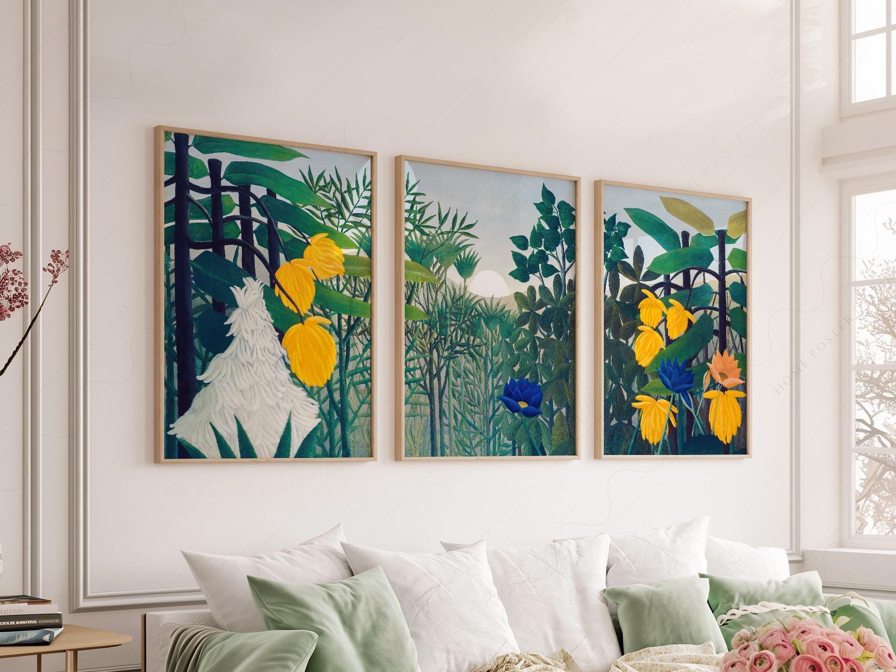 Henri Rousseau The Repast of the Lion Print Set – Tropical Gallery Wall Art