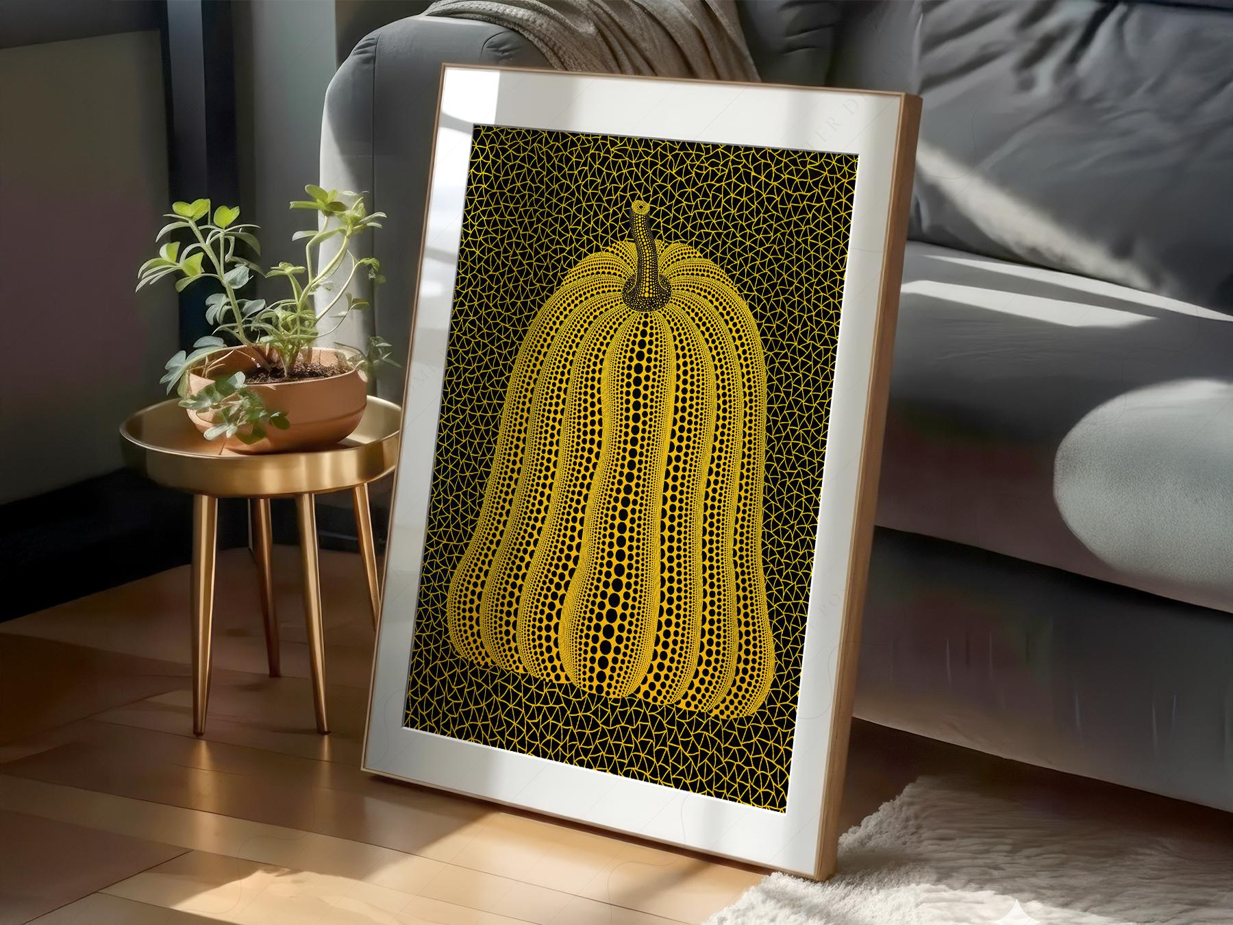 Yayoi Kusama Pumpkin Print – Dots and Nets Japanese Contemporary Art Poster
