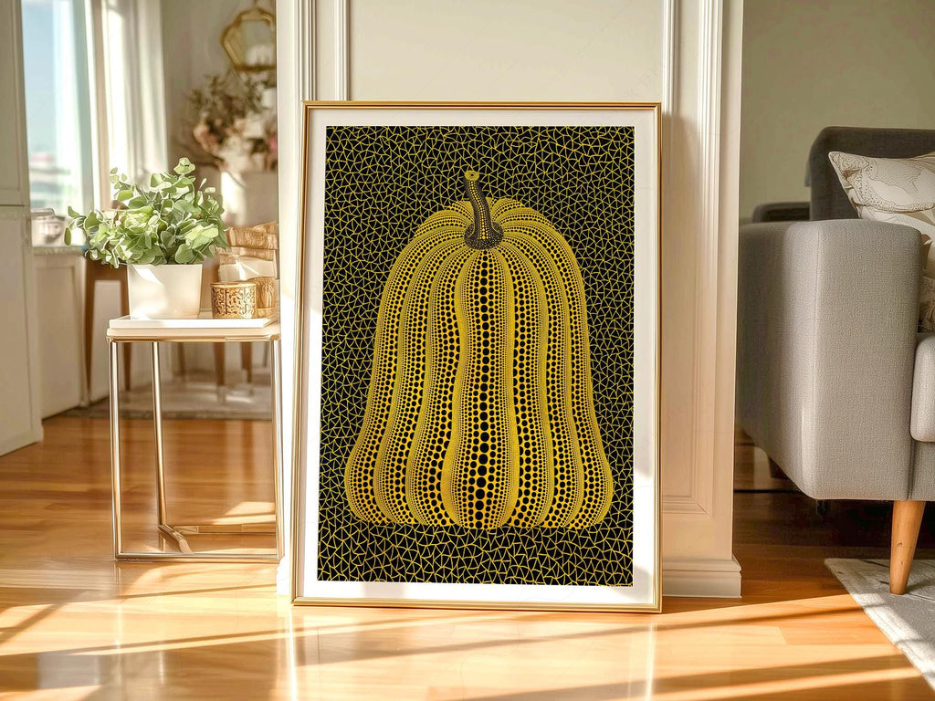 Yayoi Kusama Pumpkin Print – Dots and Nets Japanese Contemporary Art Poster