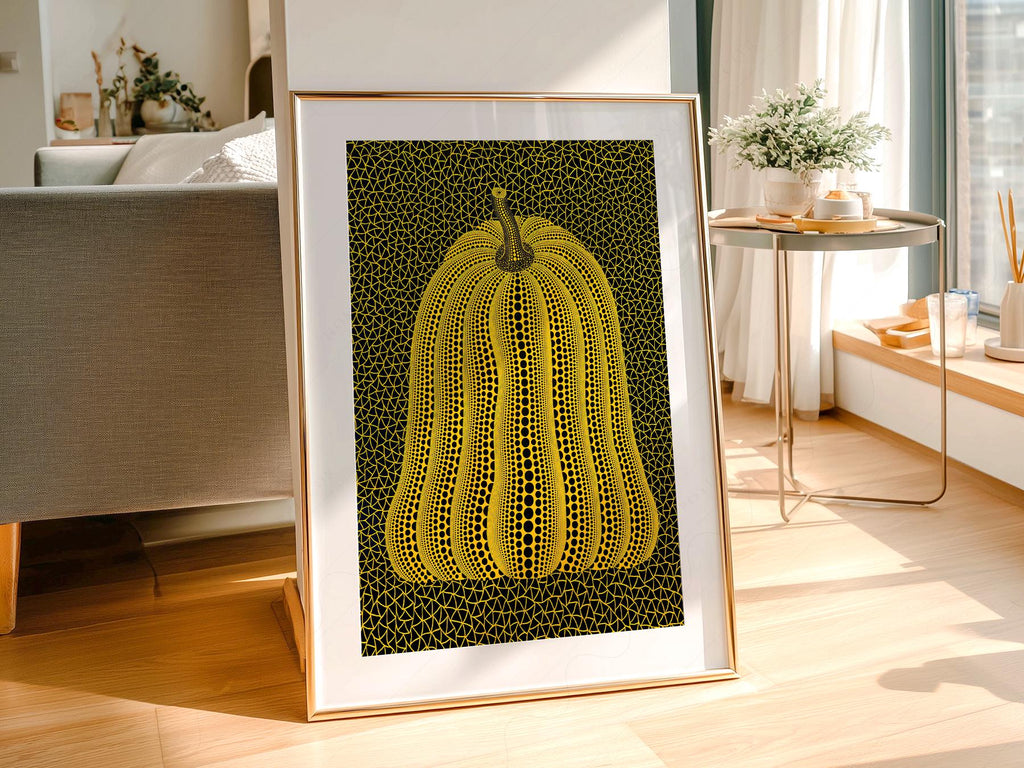 Yayoi Kusama Pumpkin Print – Dots and Nets Japanese Contemporary Art Poster