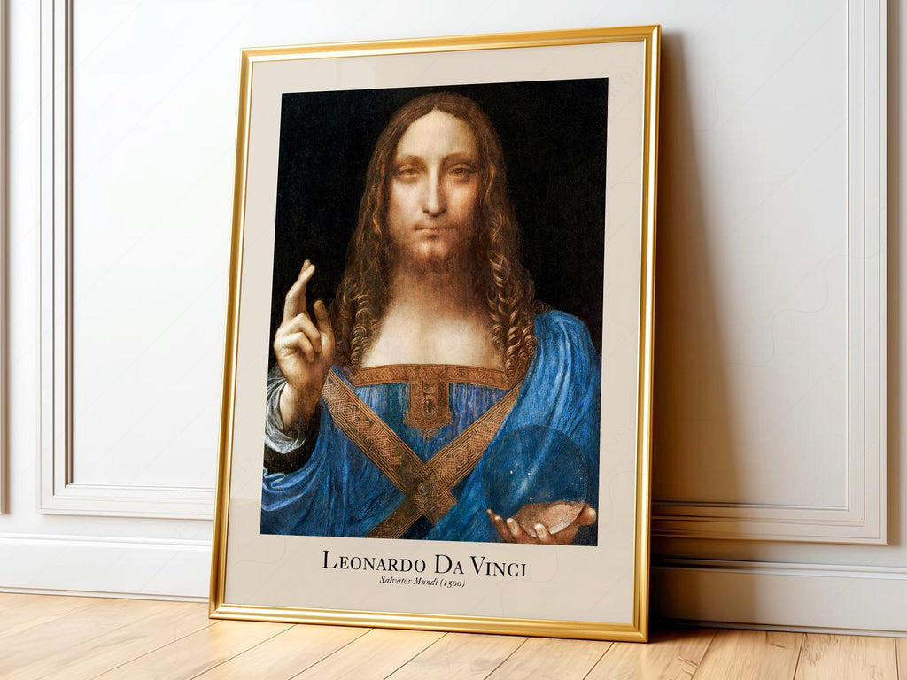 Leonardo da Vinci Salvator Mundi Art Print – Renaissance Wall Art Poster