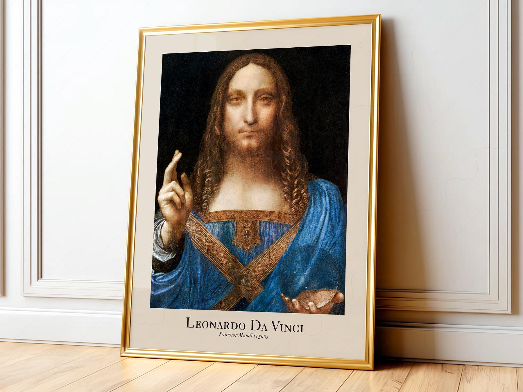 Leonardo da Vinci Salvator Mundi Art Print – Renaissance Wall Art Poster