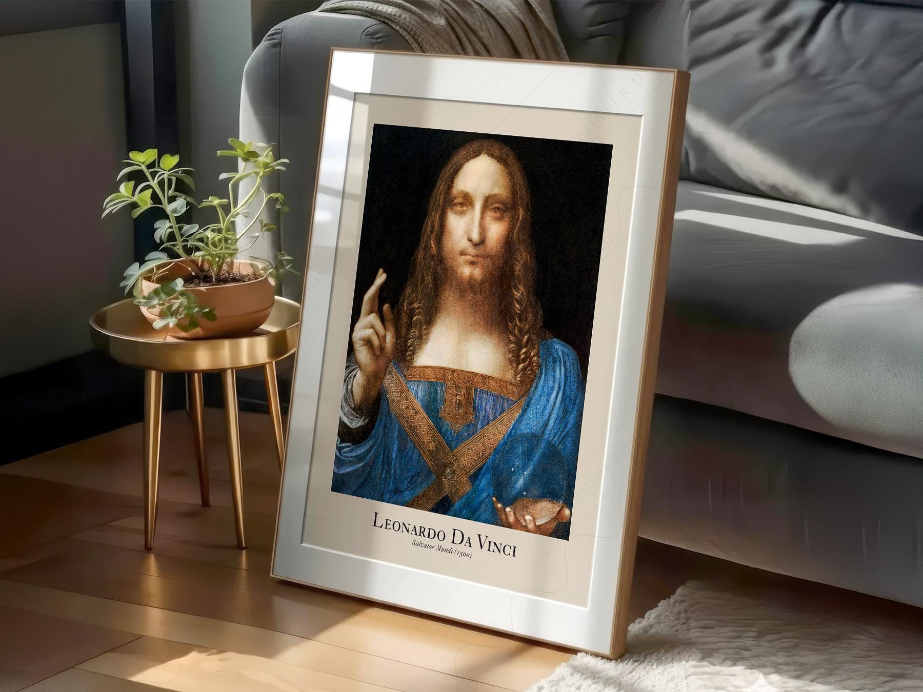 Leonardo da Vinci Salvator Mundi Art Print – Renaissance Wall Art Poster