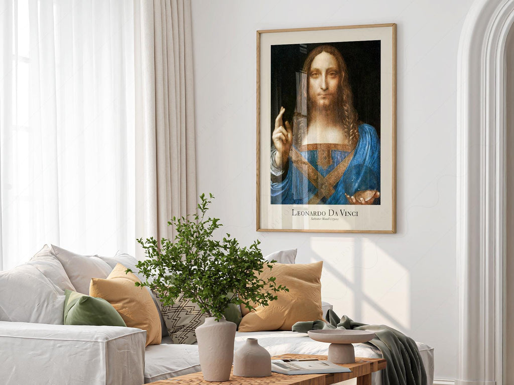 Leonardo da Vinci Salvator Mundi Art Print – Renaissance Wall Art Poster