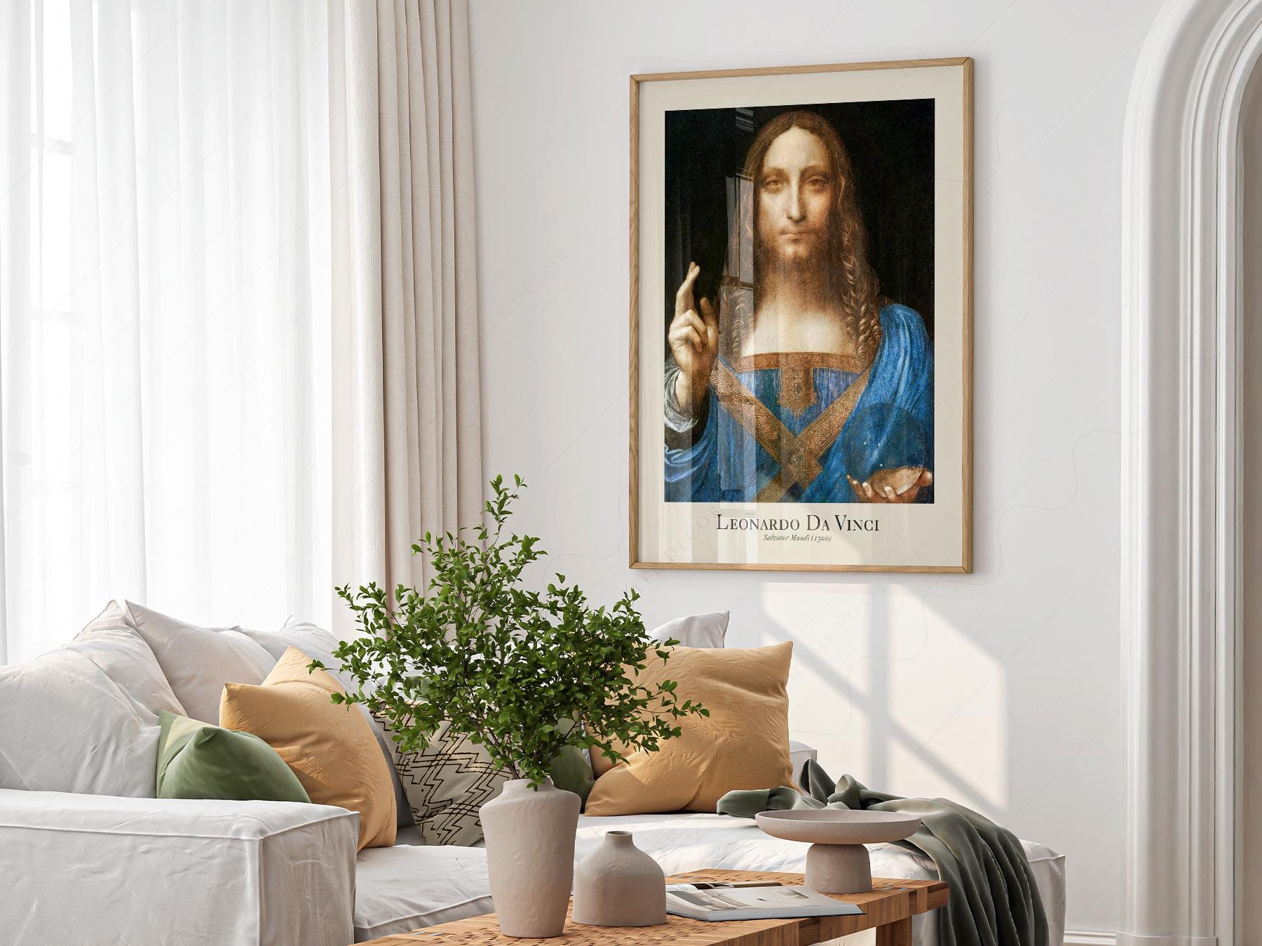 Leonardo da Vinci Salvator Mundi Art Print – Renaissance Wall Art Poster