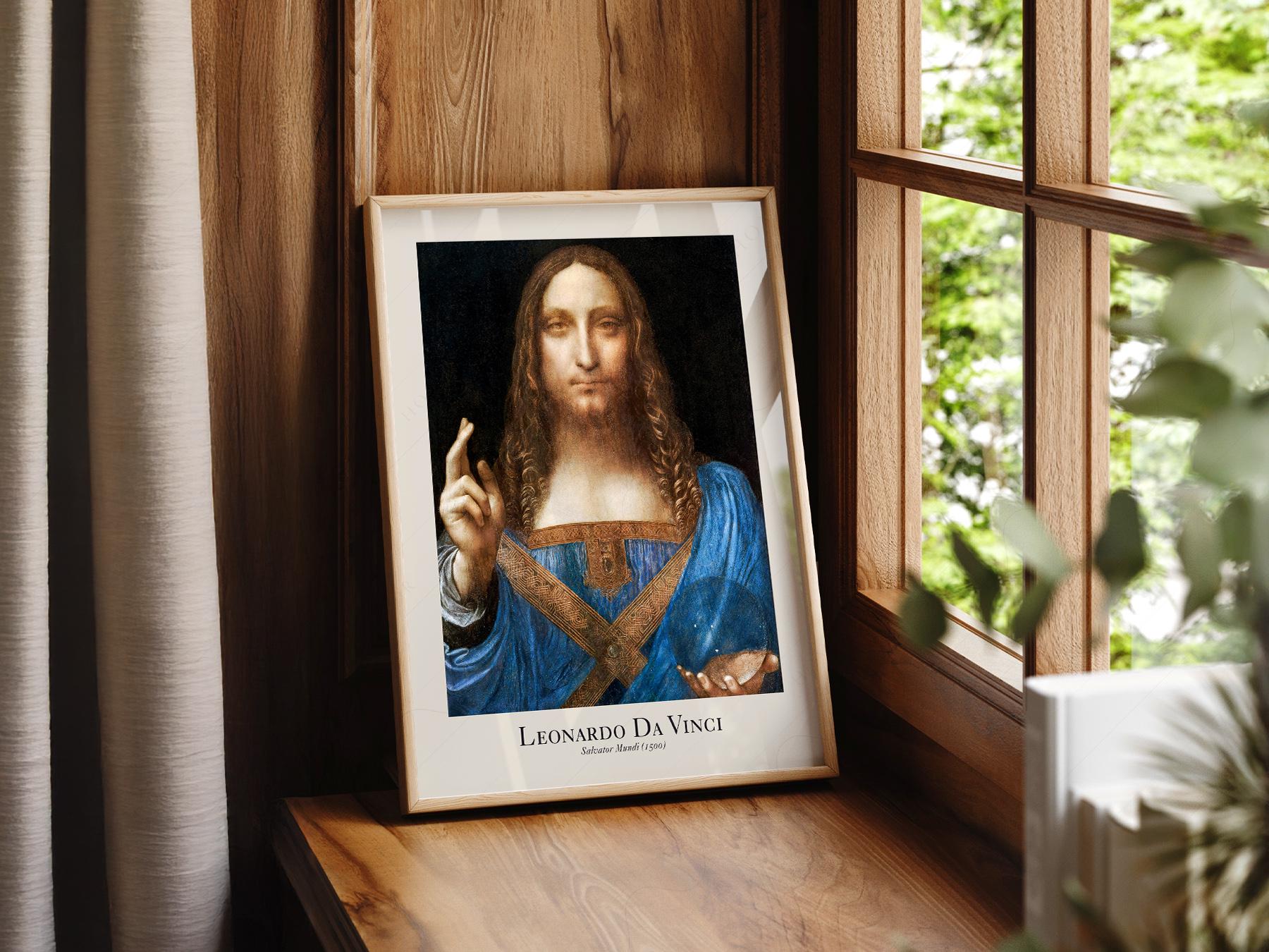 Leonardo da Vinci Salvator Mundi Art Print – Renaissance Wall Art Poster