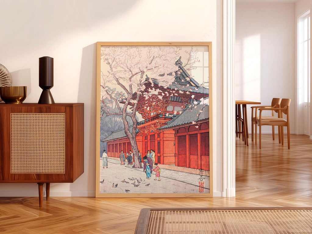 Hiroaki Takahashi Cherry Blossom Temple Print – Japanese Wall Art